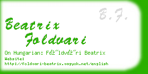 beatrix foldvari business card