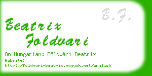 beatrix foldvari business card
